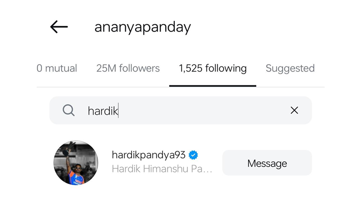 Is Hardik Pandya Dating Ananya Panday? Rumours Surface After Duo Follow ...