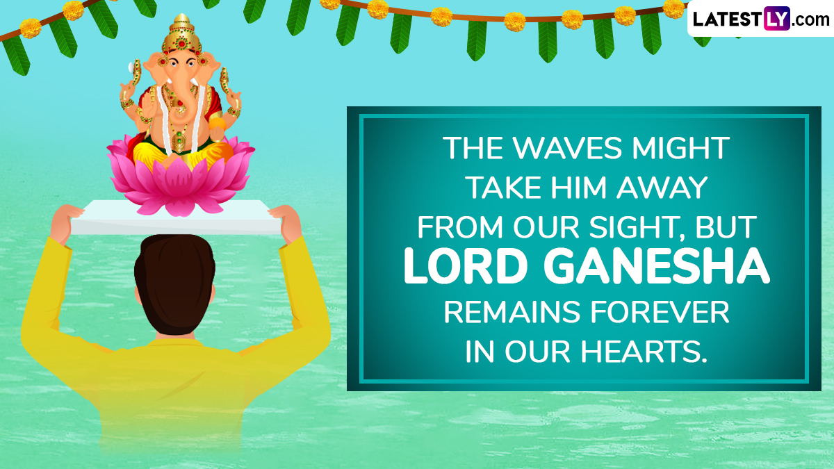 Ganesh Visarjan 2024 Wishes WhatsApp Stickers, GIF Images, HD