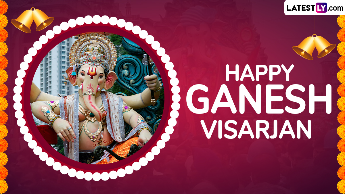 Ganesh Visarjan 2024 Wishes WhatsApp Stickers, GIF Images, HD